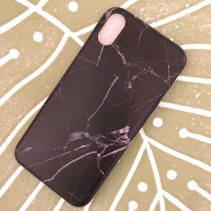 🆕iPhone📱X Silicone Case in Black Matte Marble